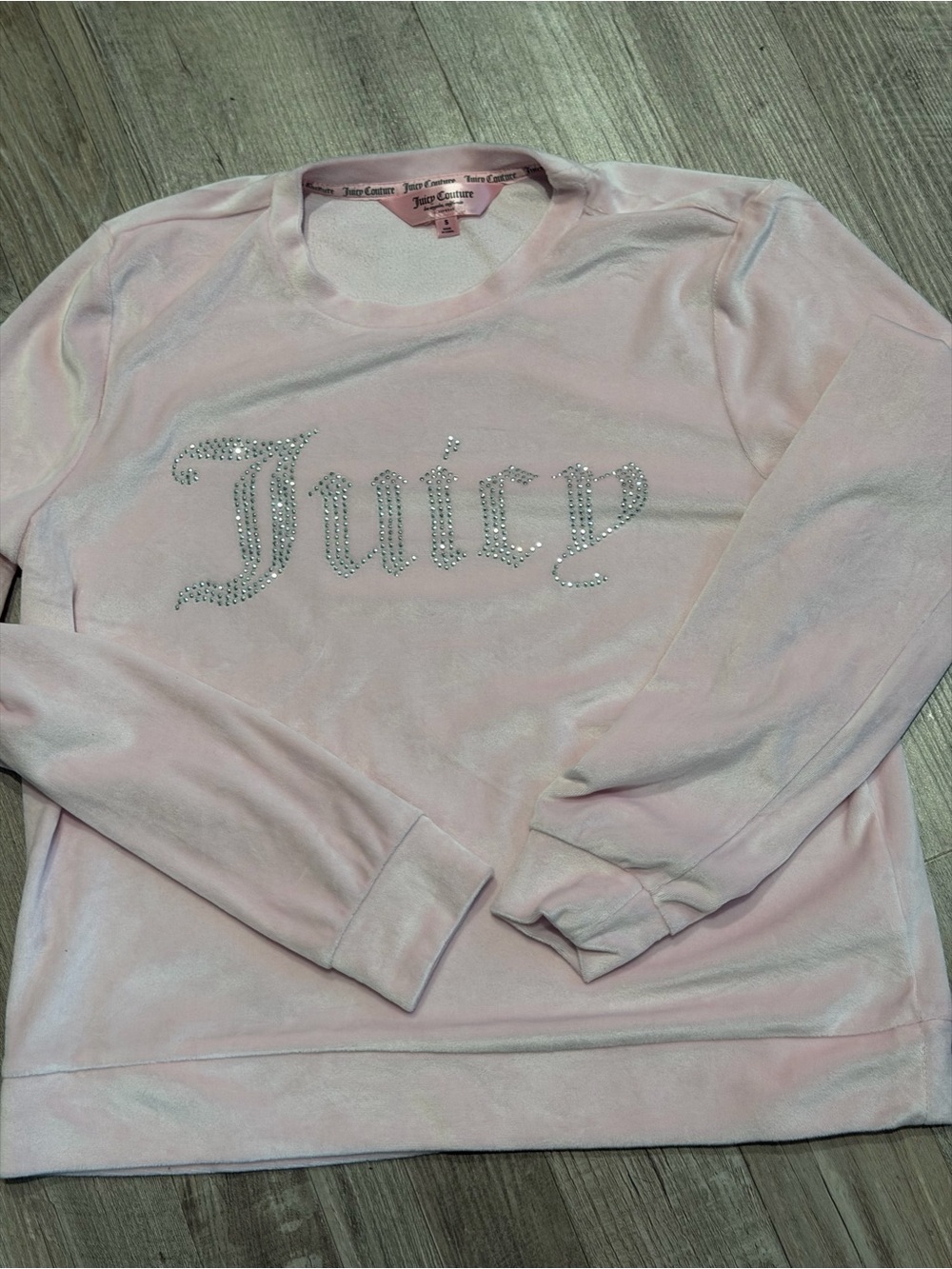 Juicy Couture Light Pink Velour Rhinestone Logo Pajama Set - Picture 2 of 4
